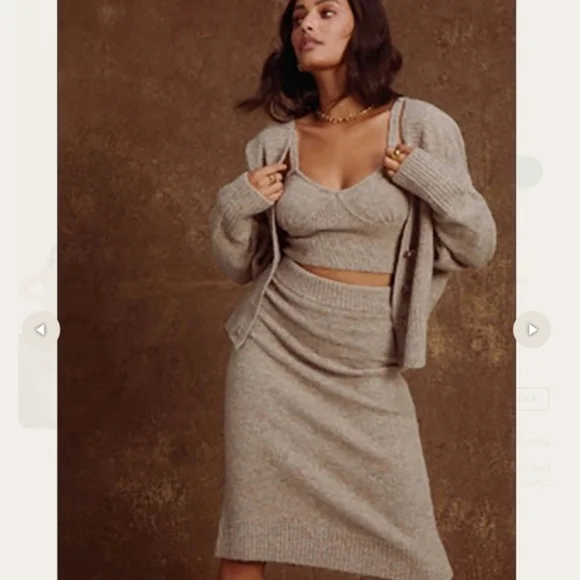 ASTR Belmont Antique Jewelled Button Wool Blend Cardigan - Picture 3 of 13